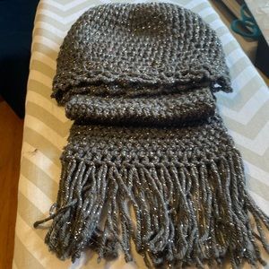 NWOT Old World styling scarf and hat set. Made by 80 year old mom.